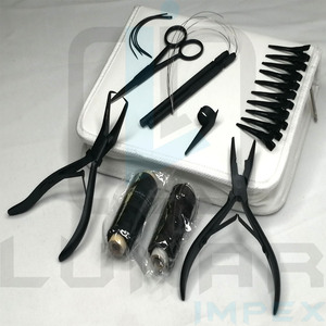 LUNAR Wholesale <b>Hair</b> <b>Extension</b> <b>Tools</b> Kit Hot Selling Surgical Grade Stainless Steel Black Matte Top Offer - Product Image 2
