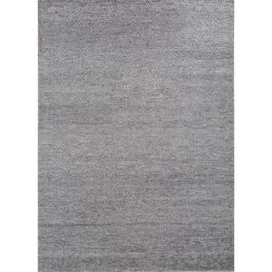 Tapis en laine noué à la main AKWT-1040, gris et noir, géométrique, style bohème, rectangulaire 9x12, pour la maison, le couloir, le salon - Product Image 1