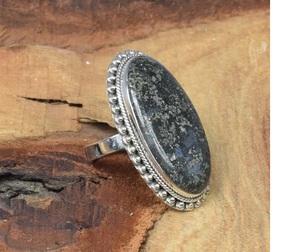 Natural <b>Marcasite</b> Oval <b>Ring</b> 925 Sterling Silver Handmade Gemstone Elegant Jewelry Christmas Gift - Product Image 3