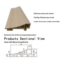 Profil décoratif incliné en fibre de bois de bambou imperméable de 65 mm pour l'installation de panneaux muraux et de plafonds