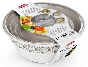 Set di 3 Ciotole Tosca - Bianco/Tortora Chiaro - Product Image 1