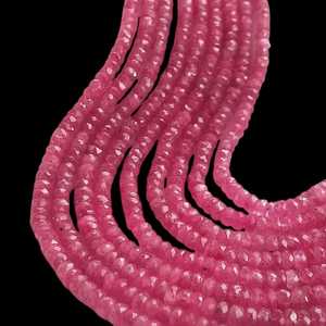 Cuentas de Rondelle facetadas de rubí birmano, hebra de piedras preciosas sueltas naturales para hacer joyas, collar, pulsera, proveedor al por mayor de India - Product Image 2