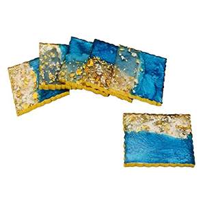 Posavasos de resina resistente al agua hecho a mano de primera calidad con elegante alfombrilla redonda de epoxi para bebidas para uso diario en el hogar y al aire libre - Product Image 4