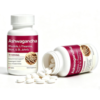 Comprimés d'extrait de racine d'Ashwagandha et de Rhodiola pour la gestion du stress, le bien-être de l'humeur et le soutien de la santé cérébrale, service OEM