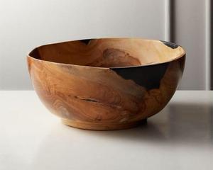 El mejor cuenco de acabado para servir, suministros para restaurante de Hotel en casa, mesa de vajilla, contenedor de comida, cuenco de madera redondeado - Product Image 5