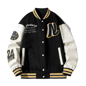 Premium Letterman Veste Streetwear Polyester Manches Longues Varsity Vestes Sportswear Usine Pas Cher Baseball Veste Pour Hommes - Product Image 4