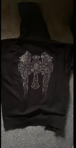 Sudadera con capucha de diamantes de imitación para hombre personalizada al por mayor, Sudadera con capucha térmica de peso pesado - Product Image 5