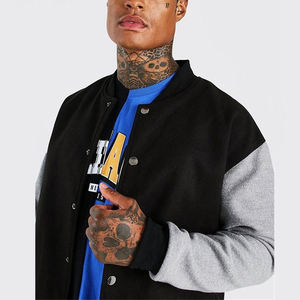 Chaquetas universitarias Versity de talla grande para hombre, venta al por mayor, chaquetas universitarias en blanco con logotipo personalizado, chaqueta universitaria lisa con letras para hombre - Product Image 5