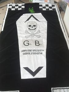 Paño masónico personalizado de ataúd en blanco y negro con inscripción de calavera y Latino Paño ritual de terciopelo de alta calidad - Product Image 4