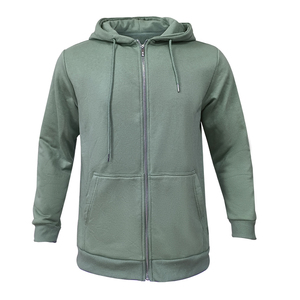 Sweats à capuche unis à fermeture éclair complète en molleton de coton sur mesure pour hommes avec couleurs personnalisées, taille et logo personnalisés - Product Image 3