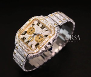 Mejor proveedor Reloj de oro totalmente helado Diamantes naturales reales Caja chapada en oro o estilo de lujo disponible al mejor precio - Product Image 4