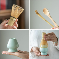 Ensemble de fouet Matcha outil en bambou Chasen cuillère traditionnelle Chashaku cuillère à thé Chashaku support Chasen reste boisson en céramique naturelle
