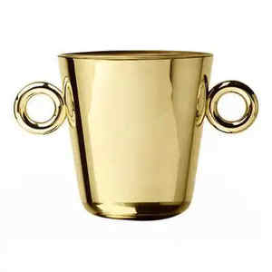 Cubo de hielo de metal de calidad superior de acero inoxidable con mango, elegante, duradero y perfecto para fiestas y uso en el bar del hogar - Product Image 3