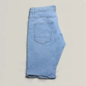 Short en jean pour homme avec taille haute et logo personnalisé Deux poches latérales Light Wash Straight Streetwear personnalisé hiver automne - Product Image 5