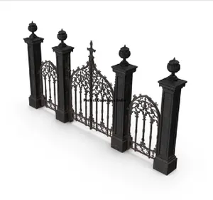 quality supplier custom home pool wrought iron fencing wholesale black metal gates fence for garden buildings
