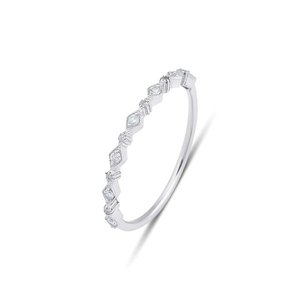 Solid 925 Sterling Silver Moissanite Stone Minimalist Band Engagement <b>Ring</b> <b>Women</b> Accessories <b>Fashion</b> Jewelry Factory Direct - Product Image 1