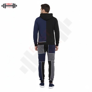 Meilleur ensemble de survêtement pour homme, couleur unie, respirant, en molleton, imprimé à l'écran, sweat-shirt à capuche et pantalon de survêtement, ensemble 2 pièces - Product Image 3