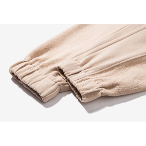 Pantalon de jogging unisexe en molleton léger, taille mi-haute, en coton et élasthanne, respirant, brodé, couleur unie - Product Image 2