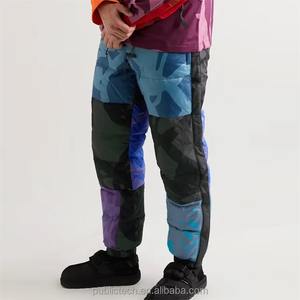 2023 personnalisé hommes décontracté hiver survêtement pantalon pleine impression couleur bloc bulle rembourré polaire taille moyenne cordon fermeture - Product Image 6