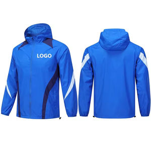 Chaqueta de Entrenamiento de Fútbol Personalizada para Hombre, Chaqueta Cortavientos Blanca, Sudadera con Capucha, Tops Deportivos para Entrenamiento, Chaqueta Impermeable Personalizada para Niños de Club - Product Image 3