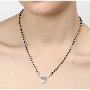 Compre una Cadena de Mangalsutra de Plata Pura con Cuentas Geométricas y Baño de Oro, un Regalo Religioso de Boda para Esposa con Diamantes y Perlas - Product Image 6