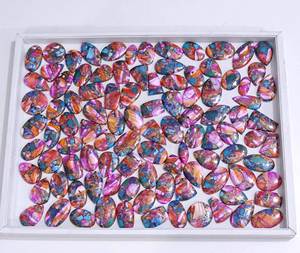 AAA + alta calidad Natural Pink Dahlia Spiny Oyster cobre turquesa cabujón piedra preciosa suelta de tamaño de forma mixta para la fabricación de joyas - Product Image 4