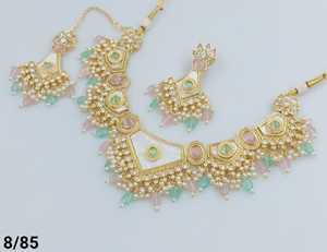 Indan Wholesale 2024 Latest Fashion Traditional Gold Plated <b>Pearl</b> Choker <b>Necklace</b> <b>Set</b> for Women - Product Image 5