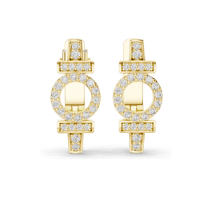 Boucles d'oreilles symboles féminins en diamant de laboratoire 0,448 CT, taille brillant rond, or 10KT, 14KT, 18KT et argent 925 avec moissanite, rose - Product Image 4
