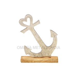 เครื่องประดับคริสต์มาสอะลูมิเนียมชุบทอง ฐานไม้ขนาดเล็ก ตกแต่งบนโต๊ะ ดีไซน์ใบไม้หล่อขึ้นรูป ของตกแต่งคริสต์มาส - Product Image 4