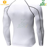 Chemises de compression pour hommes à manches longues personnalisées, anti-irritations, sans coutures, respirantes, antibactériennes, écologiques, séchage rapide, pour la gym et le fitness