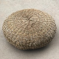 Pouf ottoman en herbe de mer, différentes tailles, tabouret en herbe de mer, poufs en paille, tabourets pour salon, café, décoration d'ameublement
