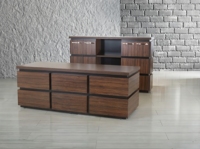 Ensemble de bureau de direction moderne en mélamine durable 2026, 5 pièces, usage commercial pour la vente en gros