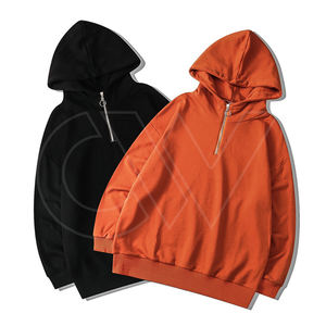 OEM de alta calidad de media cremallera hasta sudaderas con capucha de lana de algodón para hombre Sudadera con capucha personalizada de los hombres 14 cremallera pulóver sudaderas con capucha - Product Image 1