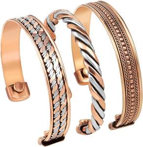 High Quality Royal Artisans Pure <b>Copper</b> Cuff <b>Bracelets</b> for Unisex Custom Logo Packaging Classic Style Wedding/Engagement/Gift - Product Image 2