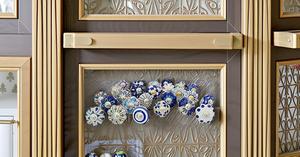 Set of 25 Hand Painted Blue and White Ceramic Modern Kitchen & Bathroom Cabinet Drawer <b>Handles</b> and Knobs - Product Image 5