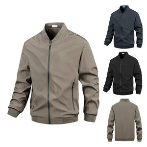 High Quality Men's Casual Sports <b>Running</b> <b>Jacket</b> <b>Lightweight</b> Polyester Nylon Windbreaker Full Zipper Stand Front Plaid Design - Product Image 3