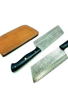 Top qualité personnalisé fait à la main en acier damas Chef couperet couteau de cuisine couperet à viande couteau avec gaine en cuir - Product Image 2