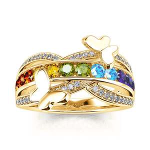 Jeulia Hello Beauty Butterfly <b>Cross</b> Sterling <b>Silver</b> Fashion <b>Ring</b> - Product Image 1
