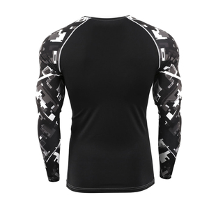 เสื้อแรชการ์ดสีดำน้ำหนักเบาสำหรับ BJJ MMA Jiu Jitsu เสื้อแบบเรียบง่ายพิมพ์ลายแบบกำหนดเองป้องกันรังสียูวีและระบายอากาศได้ - Product Image 4