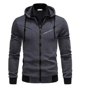 Venta al por mayor 100% algodón sudaderas con capucha atléticas para los hombres de manga larga ligero deporte Casual de dos piezas con cremallera chaqueta con capucha Pakistán - Product Image 1