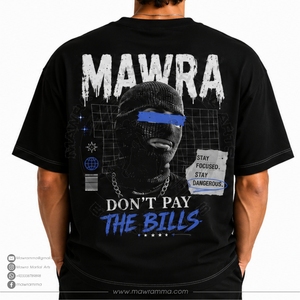 เสื้อยืดโอเวอร์ไซส์สีดำสำหรับผู้ชาย แบรนด์ Mawra แขนสั้น ผ้าฝ้ายเจอร์ซีย์ 100% พิมพ์ลายหยดน้ำด้านหน้า ดีไซน์สตรีทแวร์ คอกลม แห้งเร็ว - Product Image 2