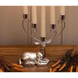 Candelabro de Reno de Navidad, cabeza de Reno plateada de primera calidad, decoración del hogar, candelabros decorativos con estilo a la venta - Product Image 1