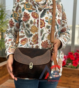 Nouvel arrivage de sacs à main en cuir gaufré de vachette occidentale pour sac à main à découper pour femmes sac à bandoulière décontracté élégant sacs en cuir véritable - Product Image 1