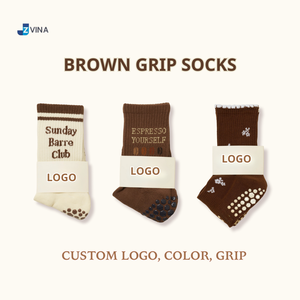 Calcetines de Pilates Personalizados de Algodón, Color Azul Pastel, Verde, Rojo, Rosa, Marrón, Diseño Floral, Antideslizantes, para Bebés y Mujeres, Venta al por Mayor - Product Image 6