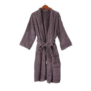 Logo personnalisé 100% coton peignoir doux tissé à séchage rapide taille haute fermeture éclair braguette couleur unie luxe à manches courtes Robes faites - Product Image 3