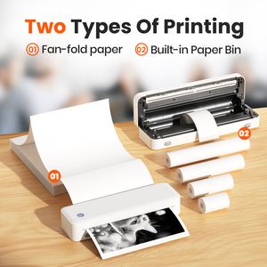 طابعة حرارية A4 لاسلكية محمولة عالية السرعة تعمل بالبلوتوث تعمل بنظام أندرويد وiOS ، طابعة متطورة - Product Image 2