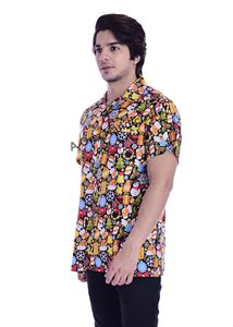 2023 summer mens clothing custom print polyester mens plus size <b>short</b> <b>sleeve</b> collar <b>button</b> <b>up</b> aloha beach hawaiian floral <b>shirts</b> - Product Image 5