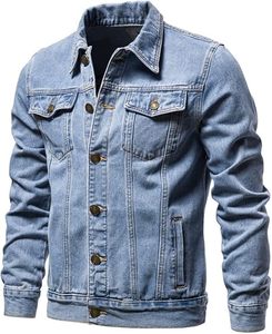 Mode hommes Denim camionneur vestes Slim Fit hommes jean veste coton vêtements d'extérieur manteau à manches longues grande taille mâle - Product Image 3