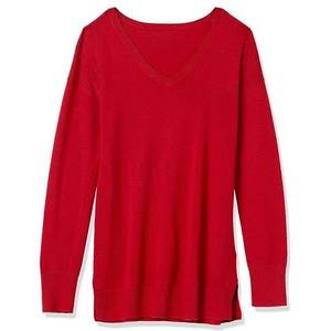 Womens Regular Fit <b>Cardigan</b> Sweater Breathable Long-Sleeve V-Neck, <b>Red</b> Cotton Knitwear, All Sizes - Product Image 3