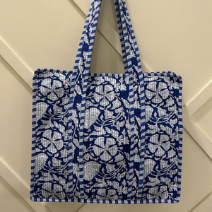 Sacs fourre-tout matelassés en coton imprimé à la main, style campagne française, grande capacité, multifonctionnels, pour aliments et bijoux - Product Image 1